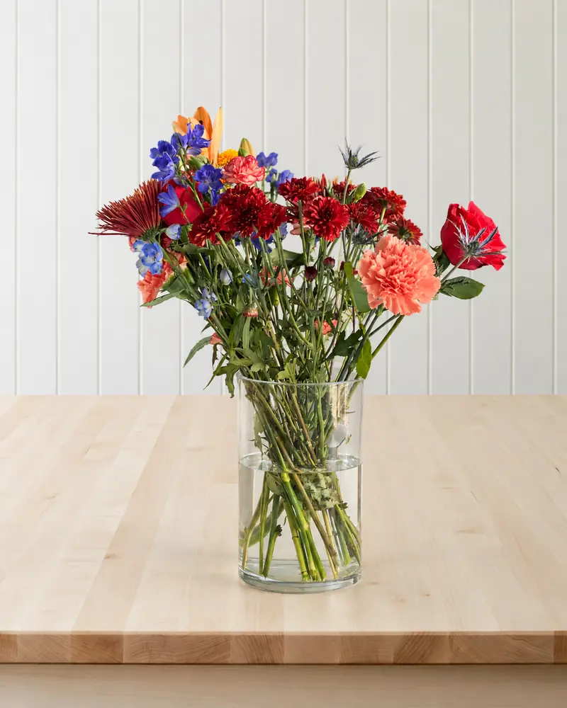 Example with sample flowers: a vase arrangement in the Maple workbench · white boards room, kept as made